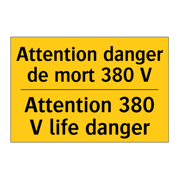 Attention danger de mort 380 V - Attention 380 V life danger