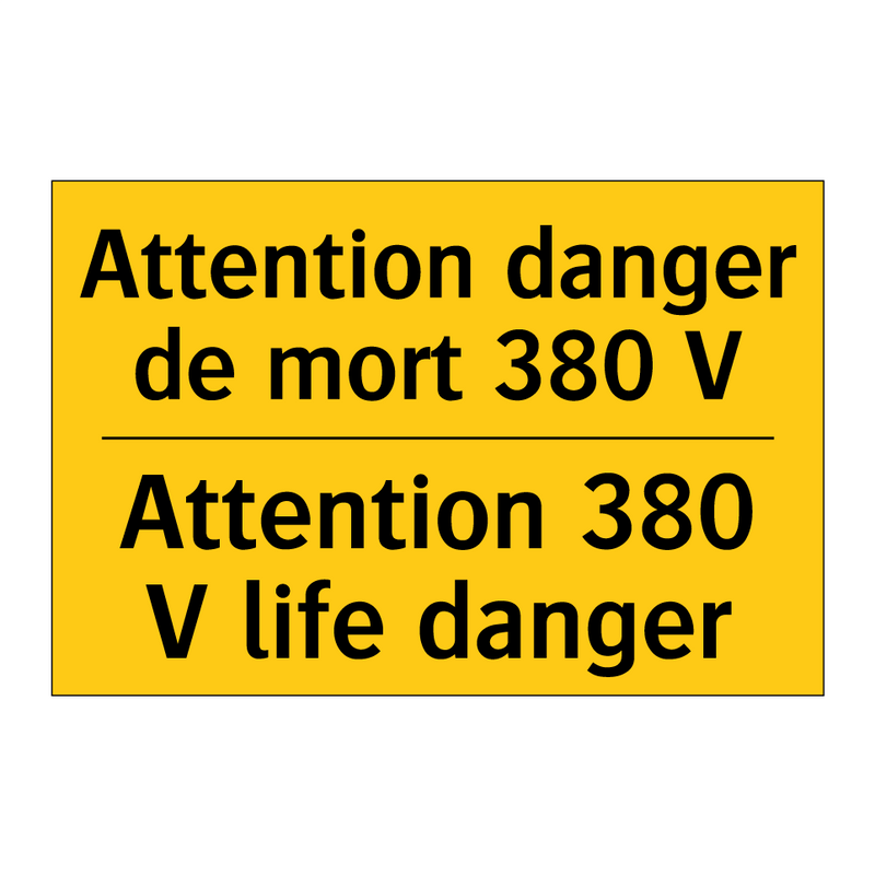 Attention danger de mort 380 V - Attention 380 V life danger