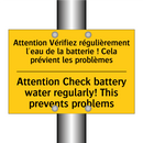 Attention Vérifiez régulièrement  /.../ - Attention Check battery water  /.../