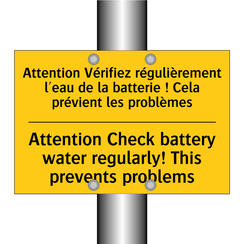 Attention Vérifiez régulièrement  /.../ - Attention Check battery water  /.../