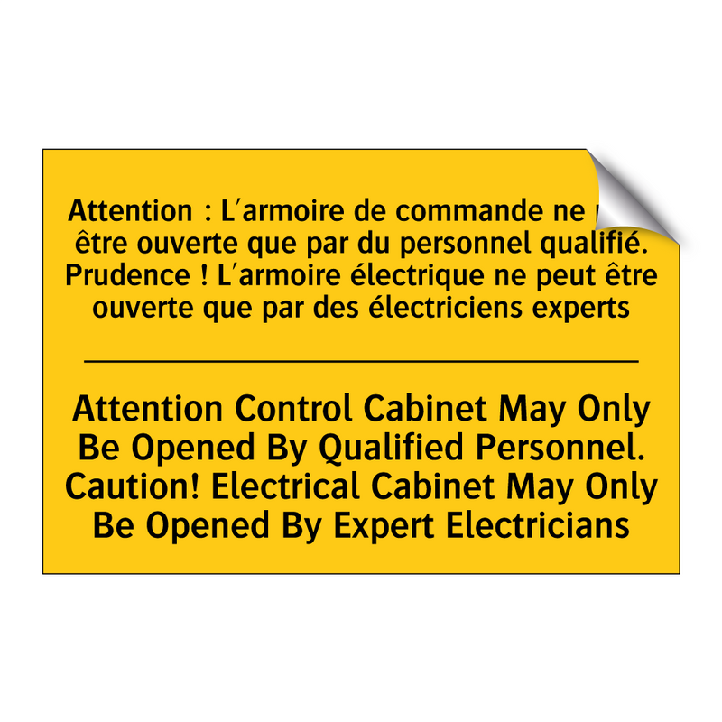 Attention : L'armoire de commande  /.../ - Attention Control Cabinet May  /.../