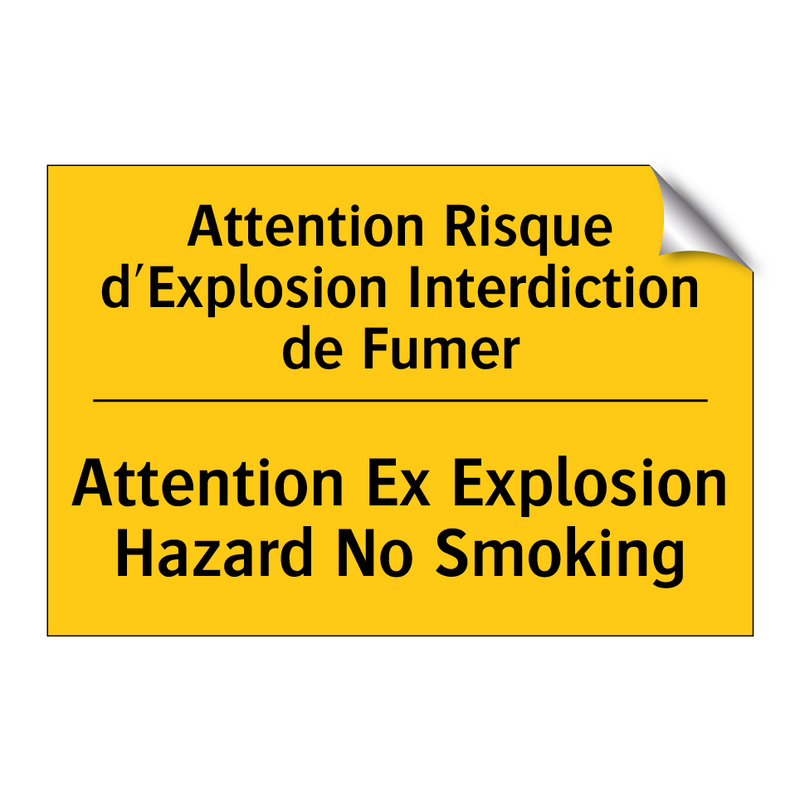 Attention Risque d'Explosion Interdiction  /.../ - Attention Ex Explosion Hazard  /.../