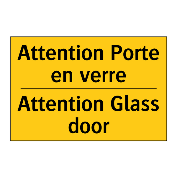 Attention Porte en verre - Attention Glass door