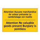 Attention Aucune marchandise de  /.../ - Attention No valuable goods present  /.../
