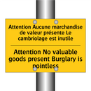 Attention Aucune marchandise de  /.../ - Attention No valuable goods present  /.../
