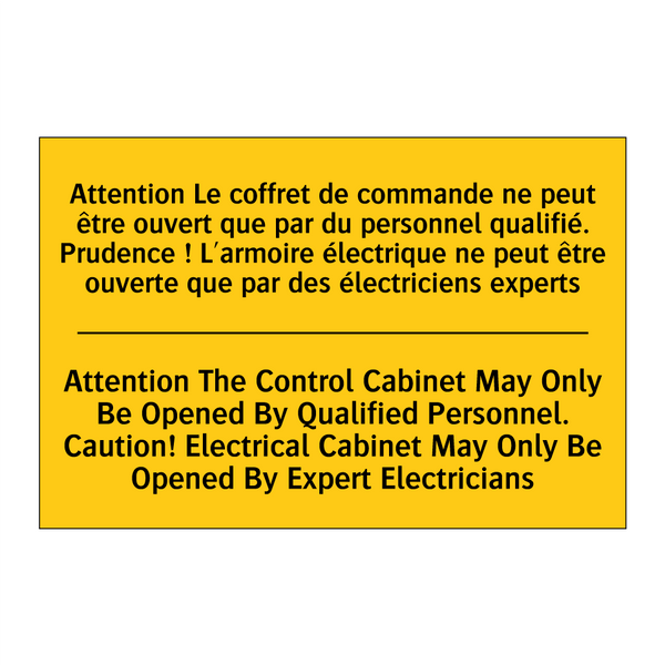 Attention Le coffret de commande  /.../ - Attention The Control Cabinet  /.../