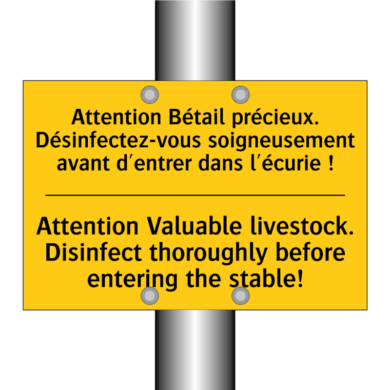 Attention Bétail précieux. Désinfectez-vous  /.../ - Attention Valuable livestock.  /.../