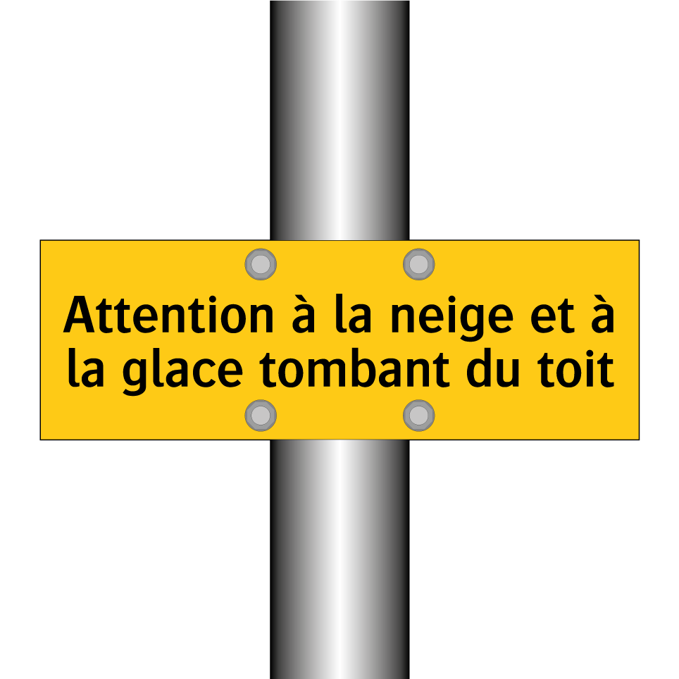 Attention à la neige et à la glace tombant du toit