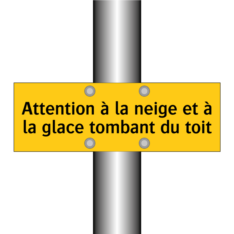 Attention à la neige et à la glace tombant du toit