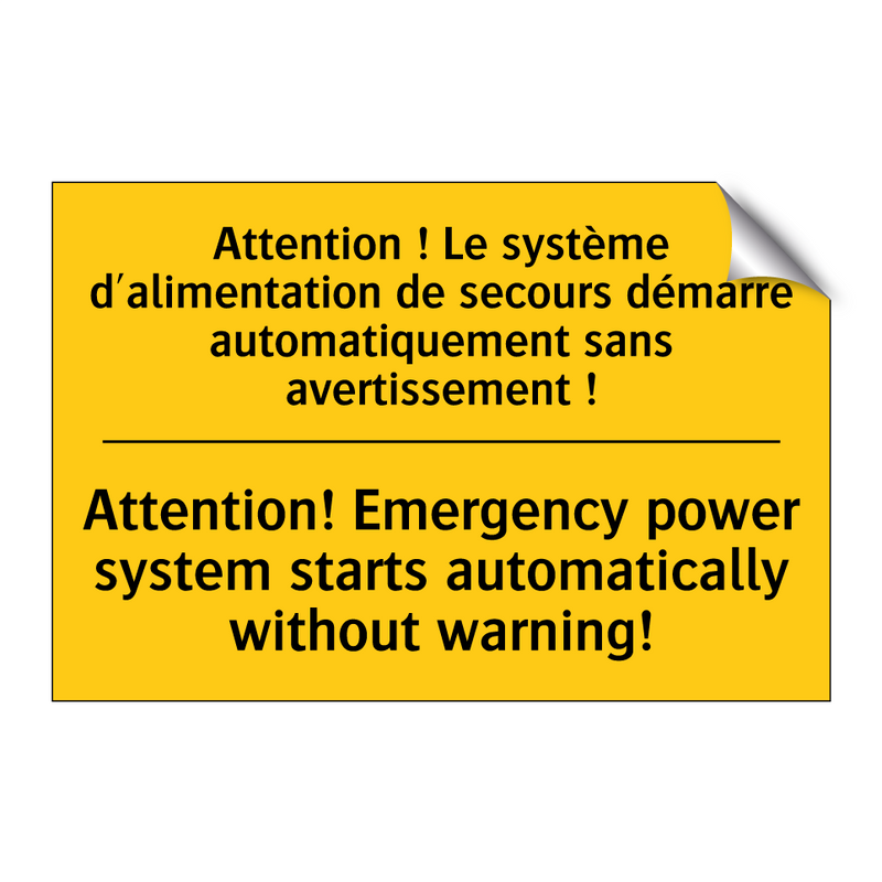 Attention ! Le système d'alimentation  /.../ - Attention! Emergency power system  /.../