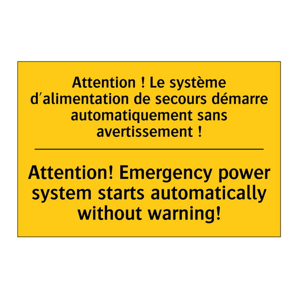 Attention ! Le système d'alimentation  /.../ - Attention! Emergency power system  /.../