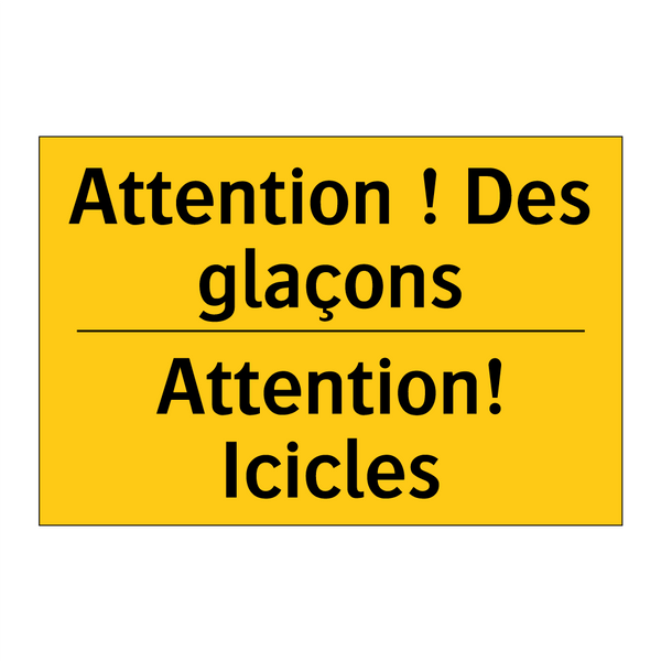 Attention ! Des glaçons - Attention! Icicles