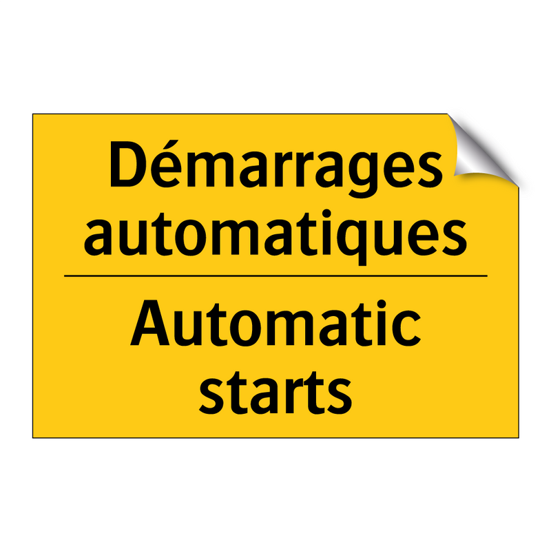 Démarrages automatiques - Automatic starts