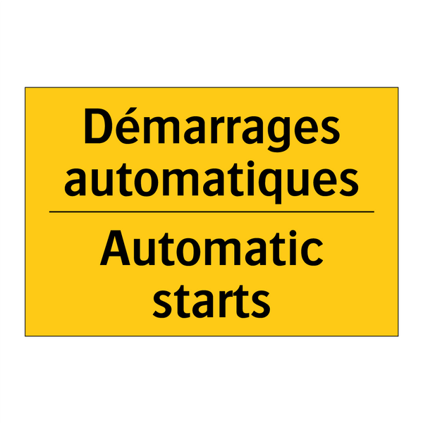 Démarrages automatiques - Automatic starts