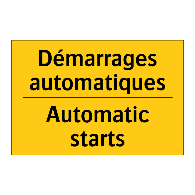 Démarrages automatiques - Automatic starts