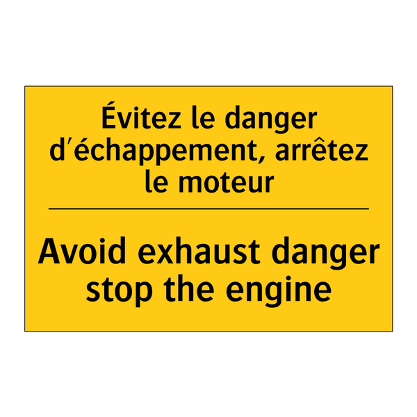 Évitez le danger d'échappement,  /.../ - Avoid exhaust danger stop the  /.../