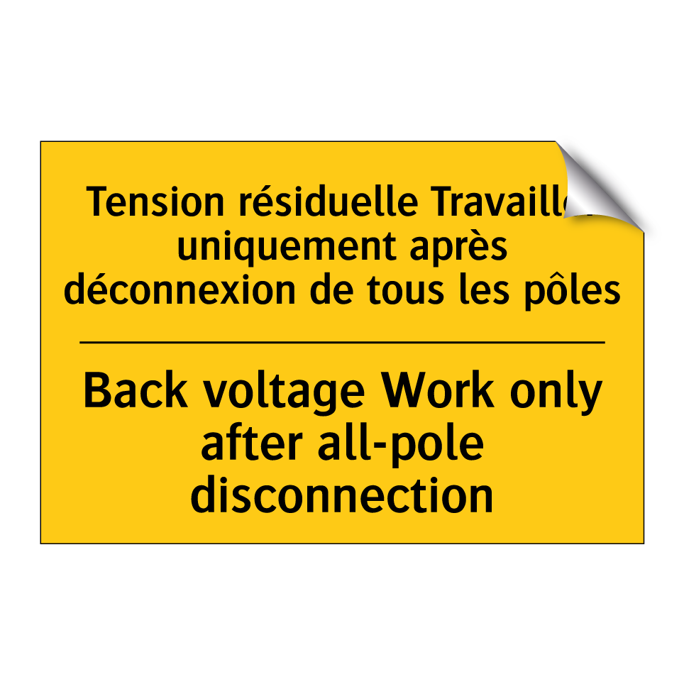 Tension résiduelle Travailler  /.../ - Back voltage Work only after all-pole  /.../