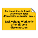 Tension résiduelle Travailler  /.../ - Back voltage Work only after all-pole  /.../