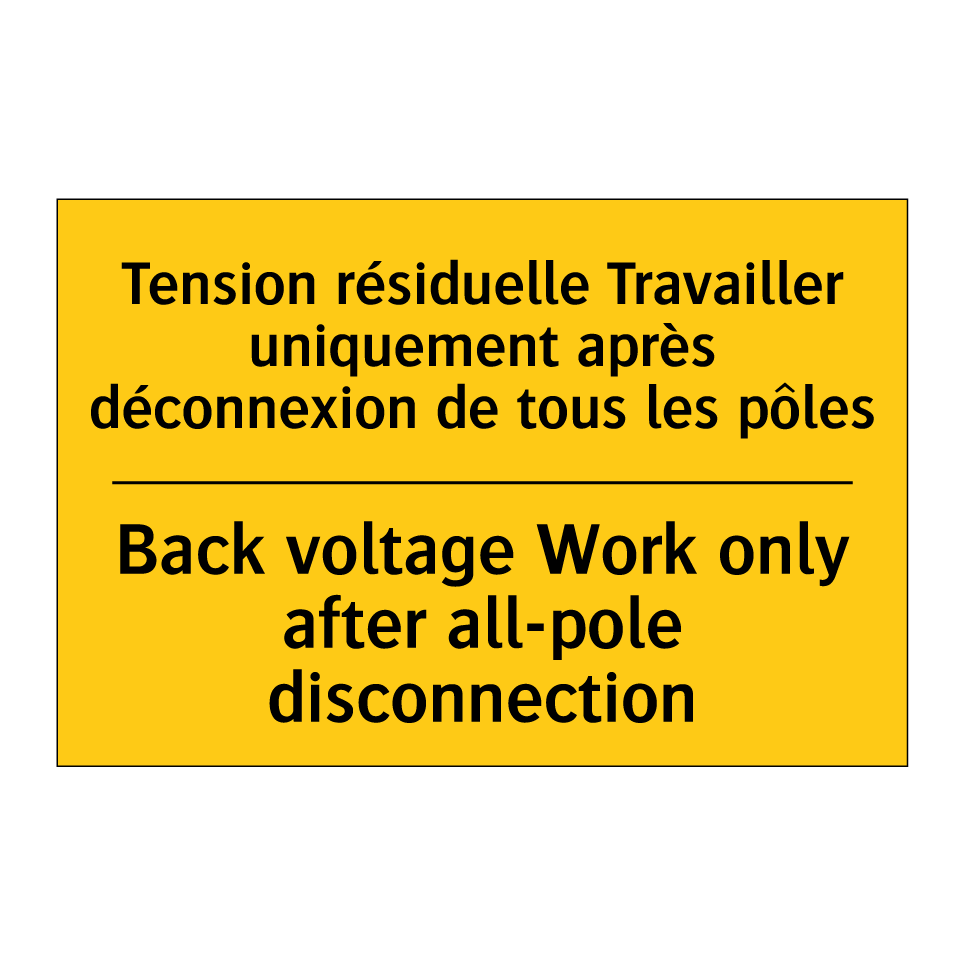 Tension résiduelle Travailler  /.../ - Back voltage Work only after all-pole  /.../
