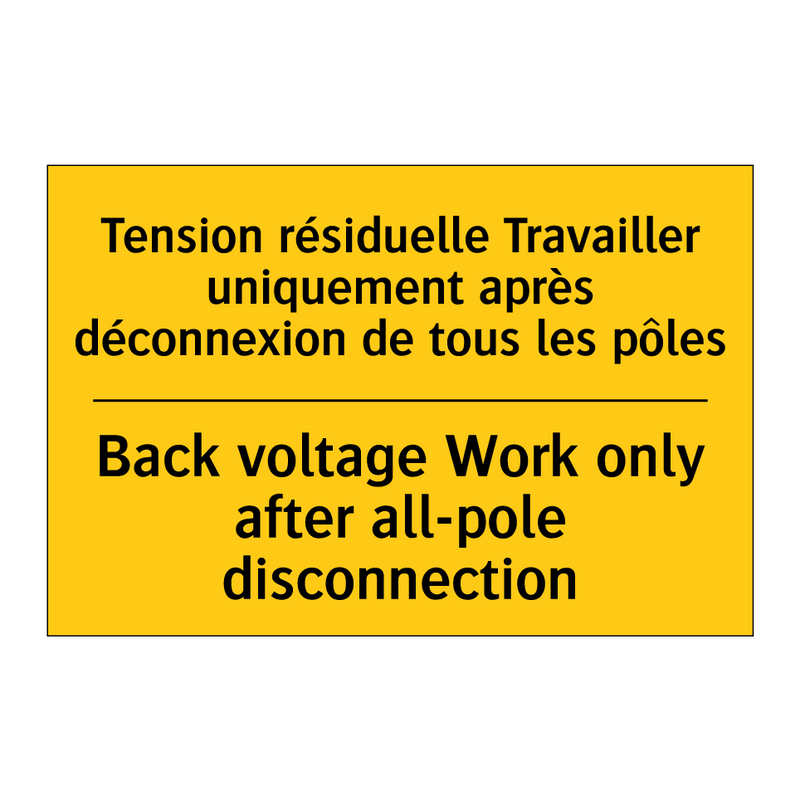 Tension résiduelle Travailler  /.../ - Back voltage Work only after all-pole  /.../