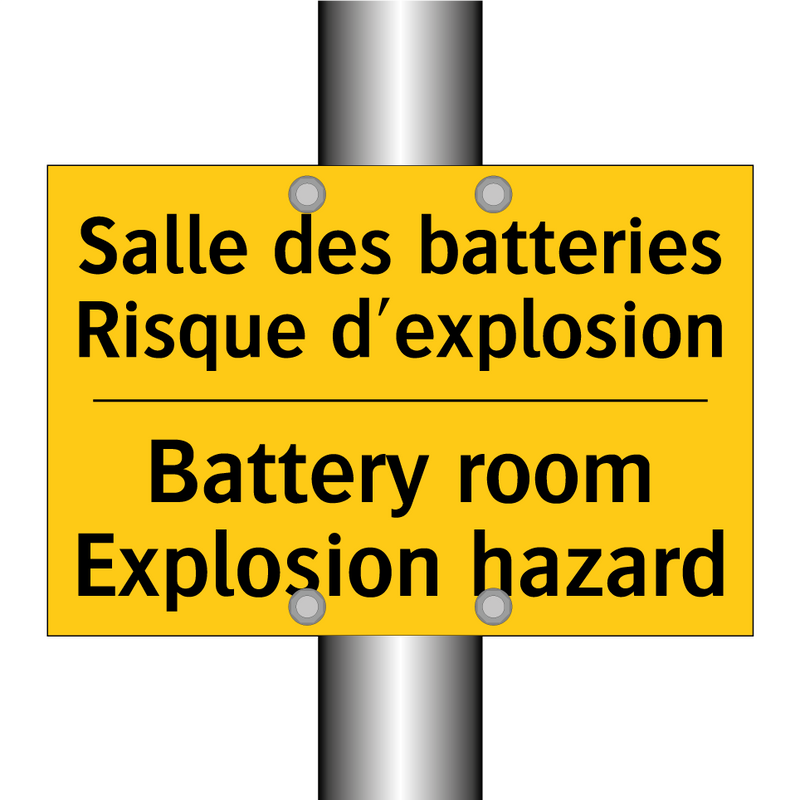 Salle des batteries Risque d'explosion /.../ - Battery room Explosion hazard