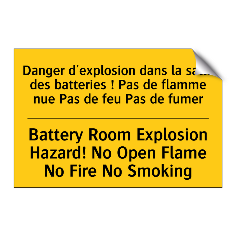 Danger d'explosion dans la salle  /.../ - Battery Room Explosion Hazard!  /.../