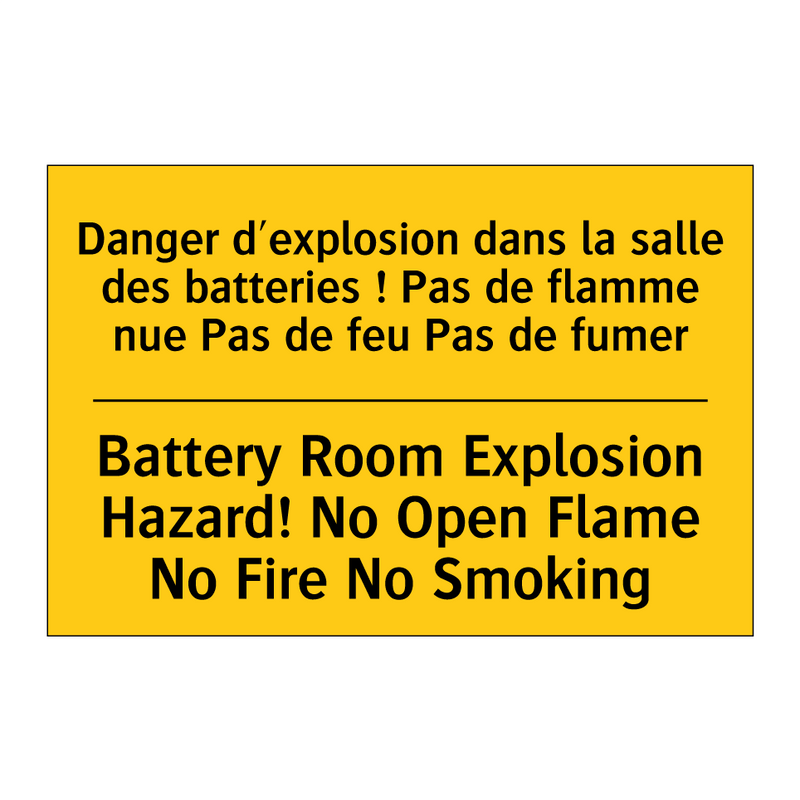 Danger d'explosion dans la salle  /.../ - Battery Room Explosion Hazard!  /.../