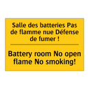 Salle des batteries Pas de flamme  /.../ - Battery room No open flame No  /.../