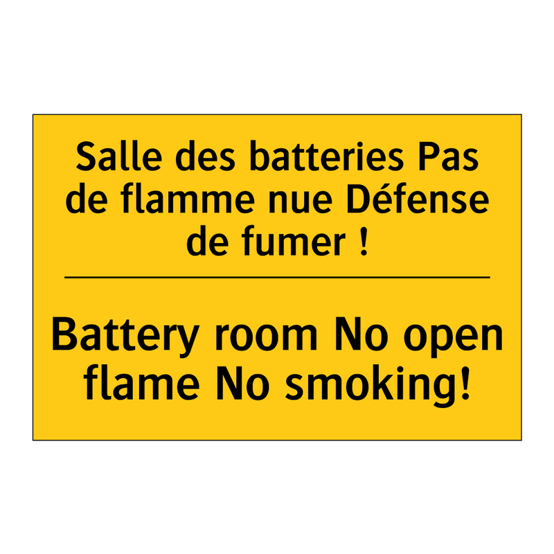 Salle des batteries Pas de flamme  /.../ - Battery room No open flame No  /.../