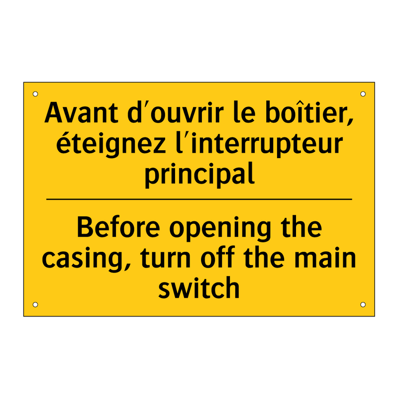 Avant d'ouvrir le boîtier, éteignez  /.../ - Before opening the casing, turn  /.../