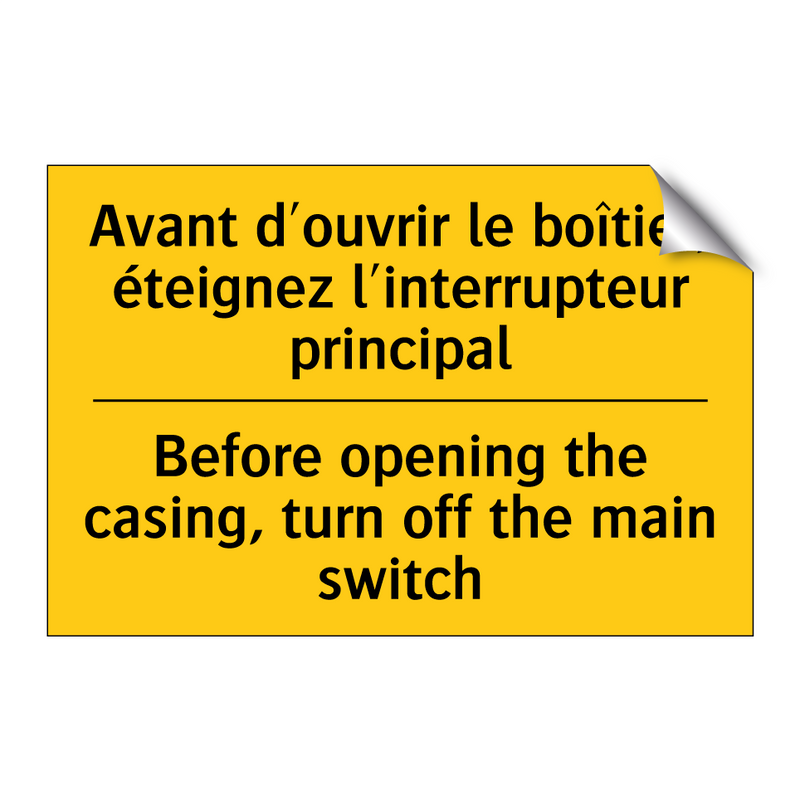 Avant d'ouvrir le boîtier, éteignez  /.../ - Before opening the casing, turn  /.../