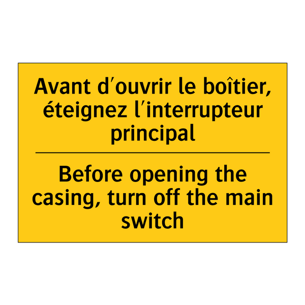 Avant d'ouvrir le boîtier, éteignez  /.../ - Before opening the casing, turn  /.../