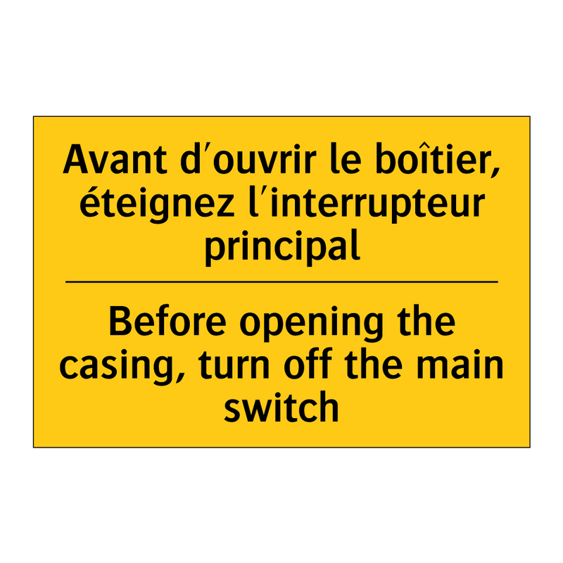 Avant d'ouvrir le boîtier, éteignez  /.../ - Before opening the casing, turn  /.../