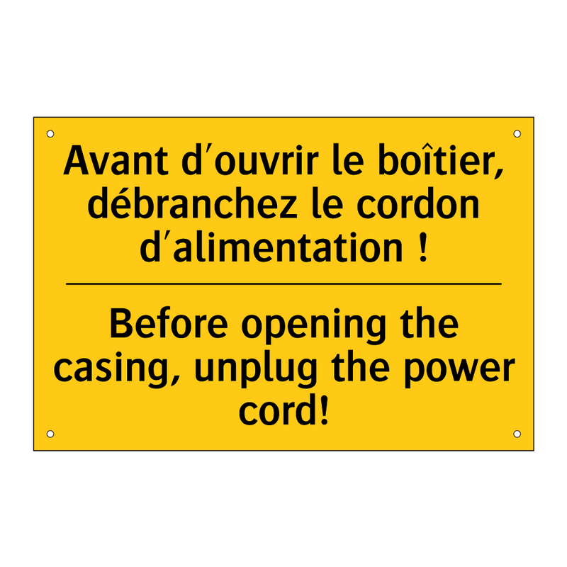 Avant d'ouvrir le boîtier, débranchez  /.../ - Before opening the casing, unplug  /.../