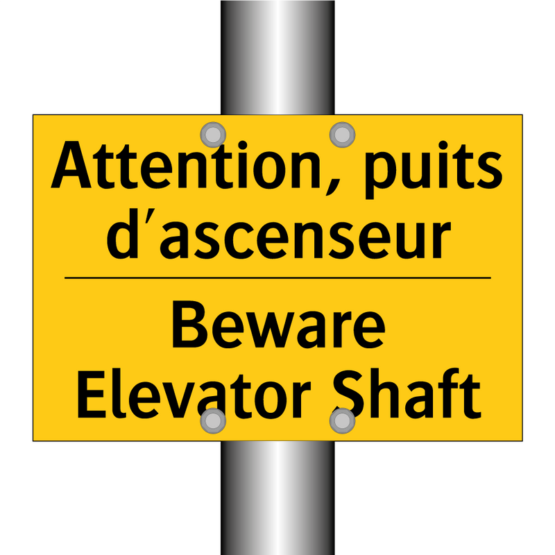 Attention, puits d'ascenseur - Beware Elevator Shaft