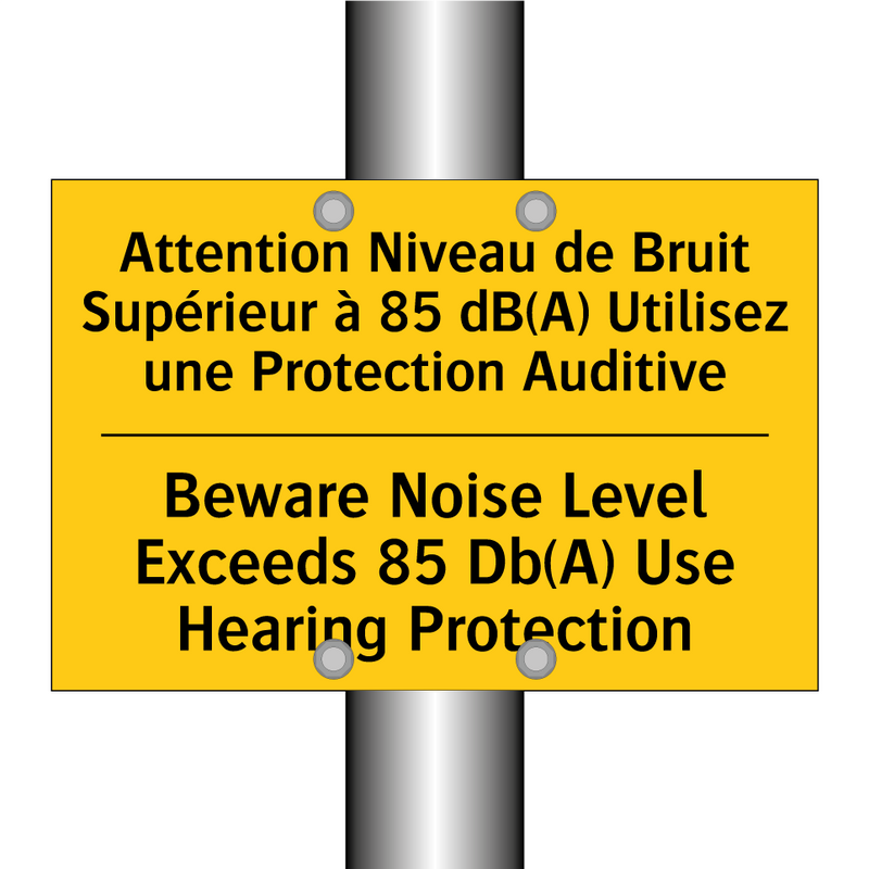 Attention Niveau de Bruit Supérieur  /.../ - Beware Noise Level Exceeds 85  /.../