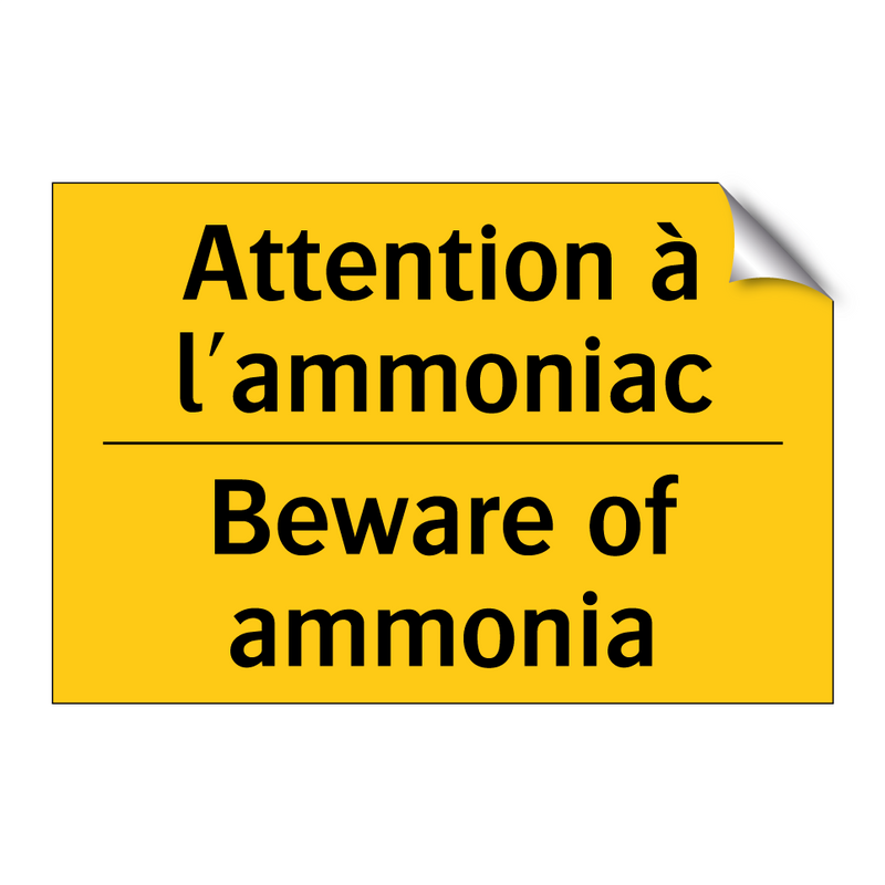 Attention à l'ammoniac - Beware of ammonia