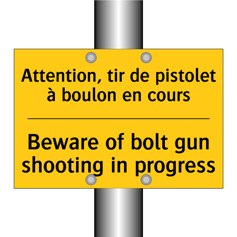 Attention, tir de pistolet à boulon  /.../ - Beware of bolt gun shooting in  /.../