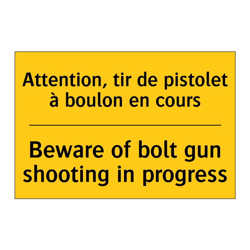 Attention, tir de pistolet à boulon  /.../ - Beware of bolt gun shooting in  /.../