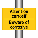 Attention corrosif - Beware of corrosive
