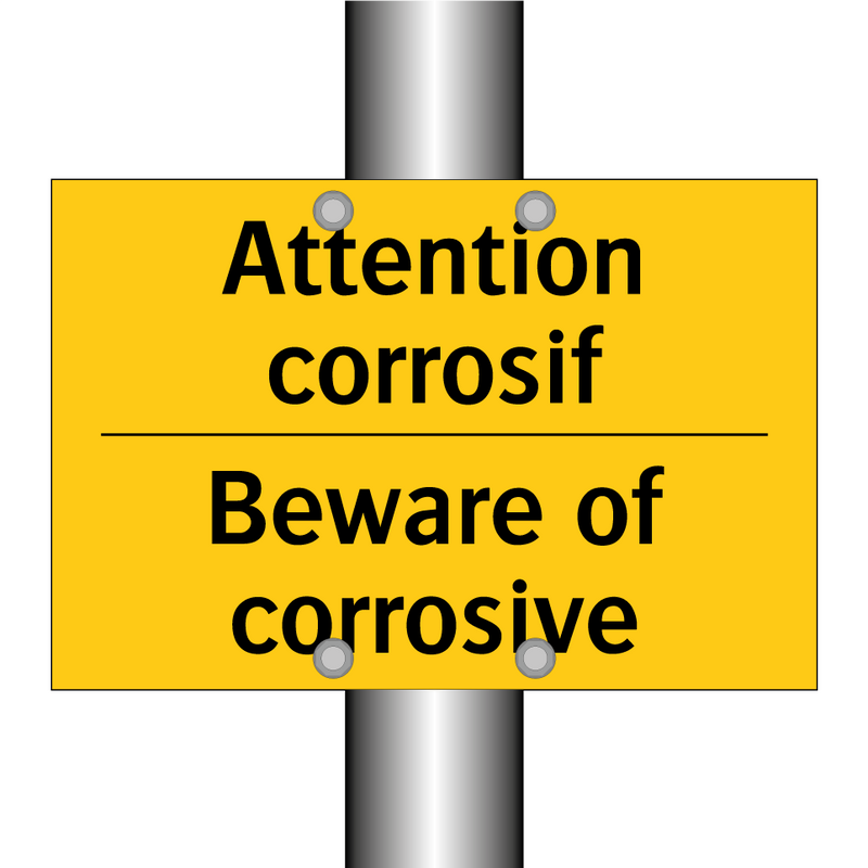 Attention corrosif - Beware of corrosive