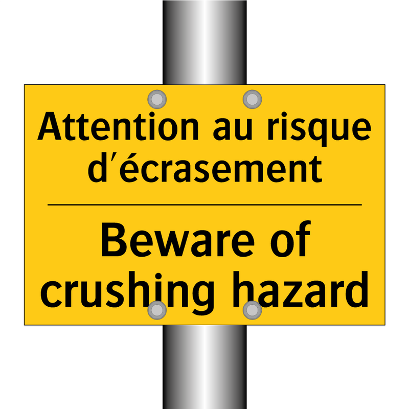 Attention au risque d'écrasement /.../ - Beware of crushing hazard