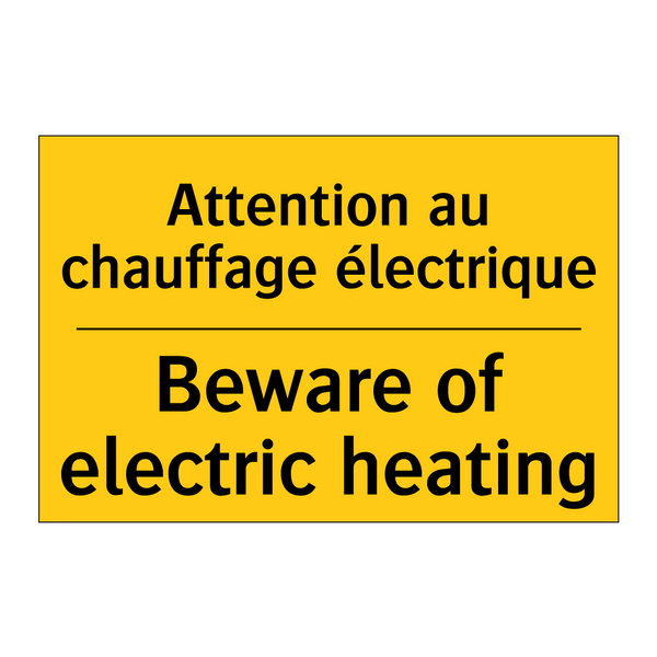 Attention au chauffage électrique /.../ - Beware of electric heating