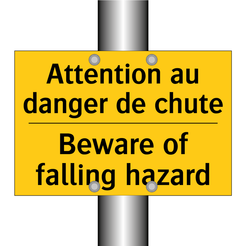 Attention au danger de chute - Beware of falling hazard