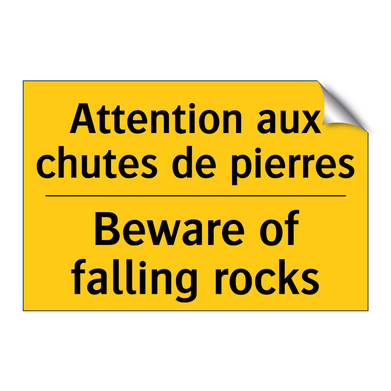 Attention aux chutes de pierres /.../ - Beware of falling rocks