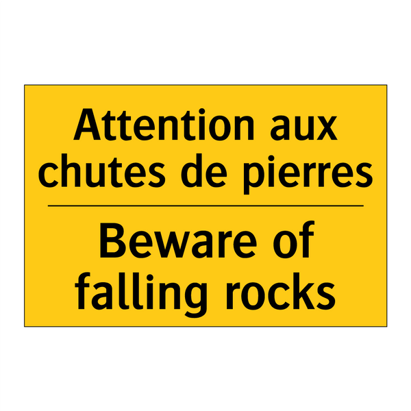 Attention aux chutes de pierres /.../ - Beware of falling rocks
