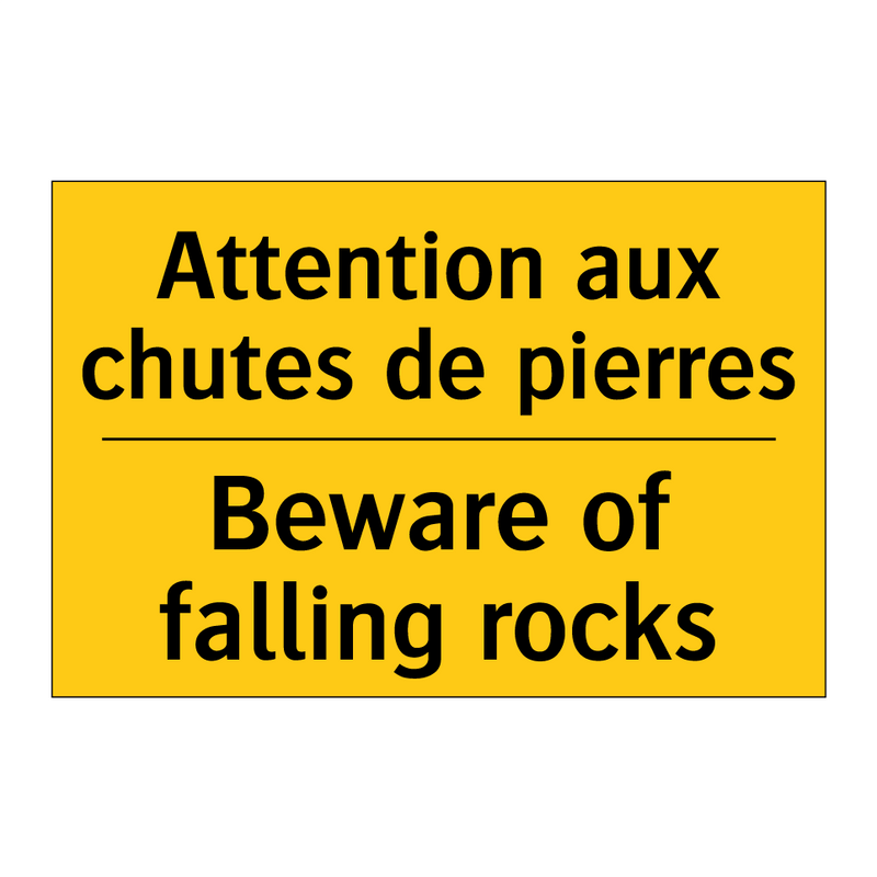 Attention aux chutes de pierres /.../ - Beware of falling rocks