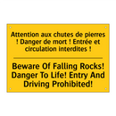 Attention aux chutes de pierres  /.../ - Beware Of Falling Rocks! Danger  /.../