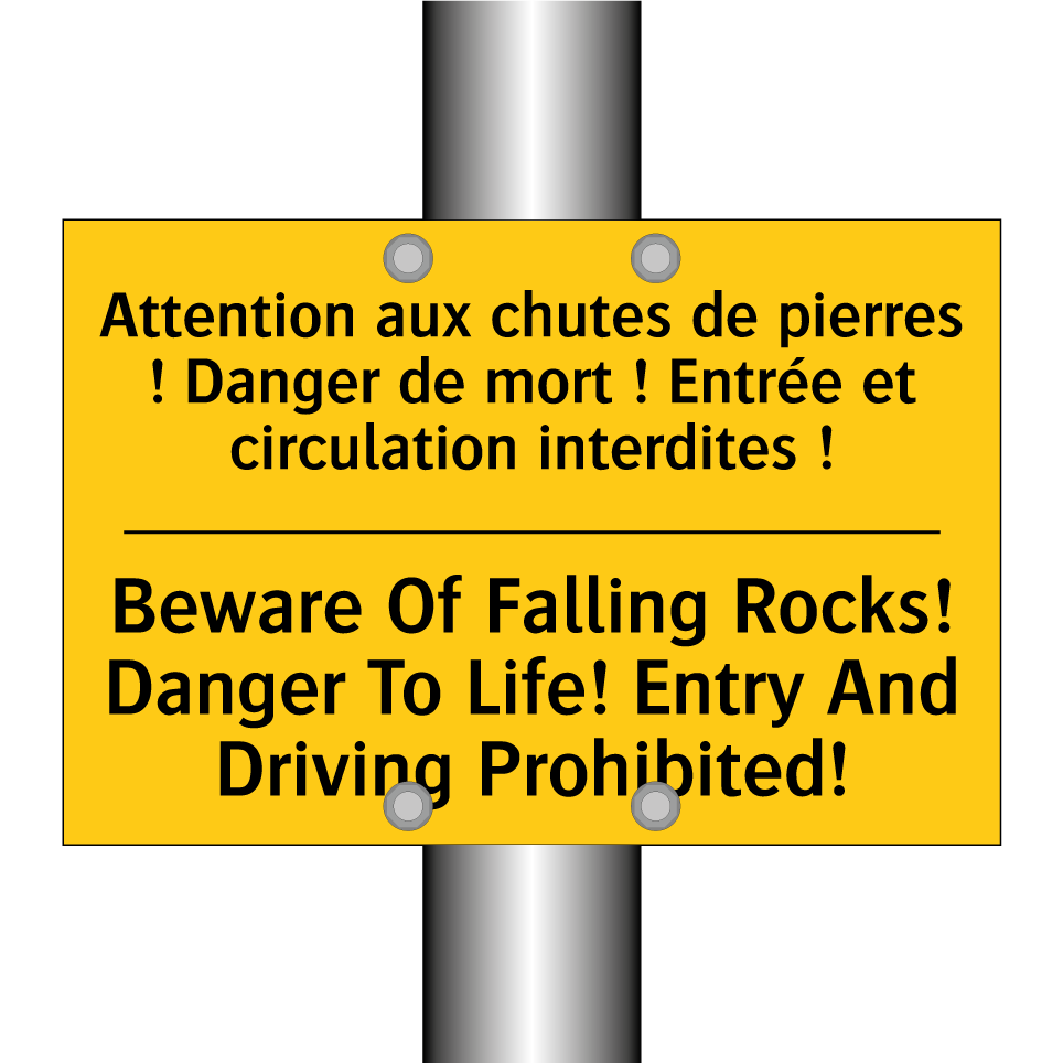Attention aux chutes de pierres  /.../ - Beware Of Falling Rocks! Danger  /.../