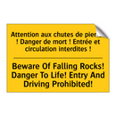 Attention aux chutes de pierres  /.../ - Beware Of Falling Rocks! Danger  /.../